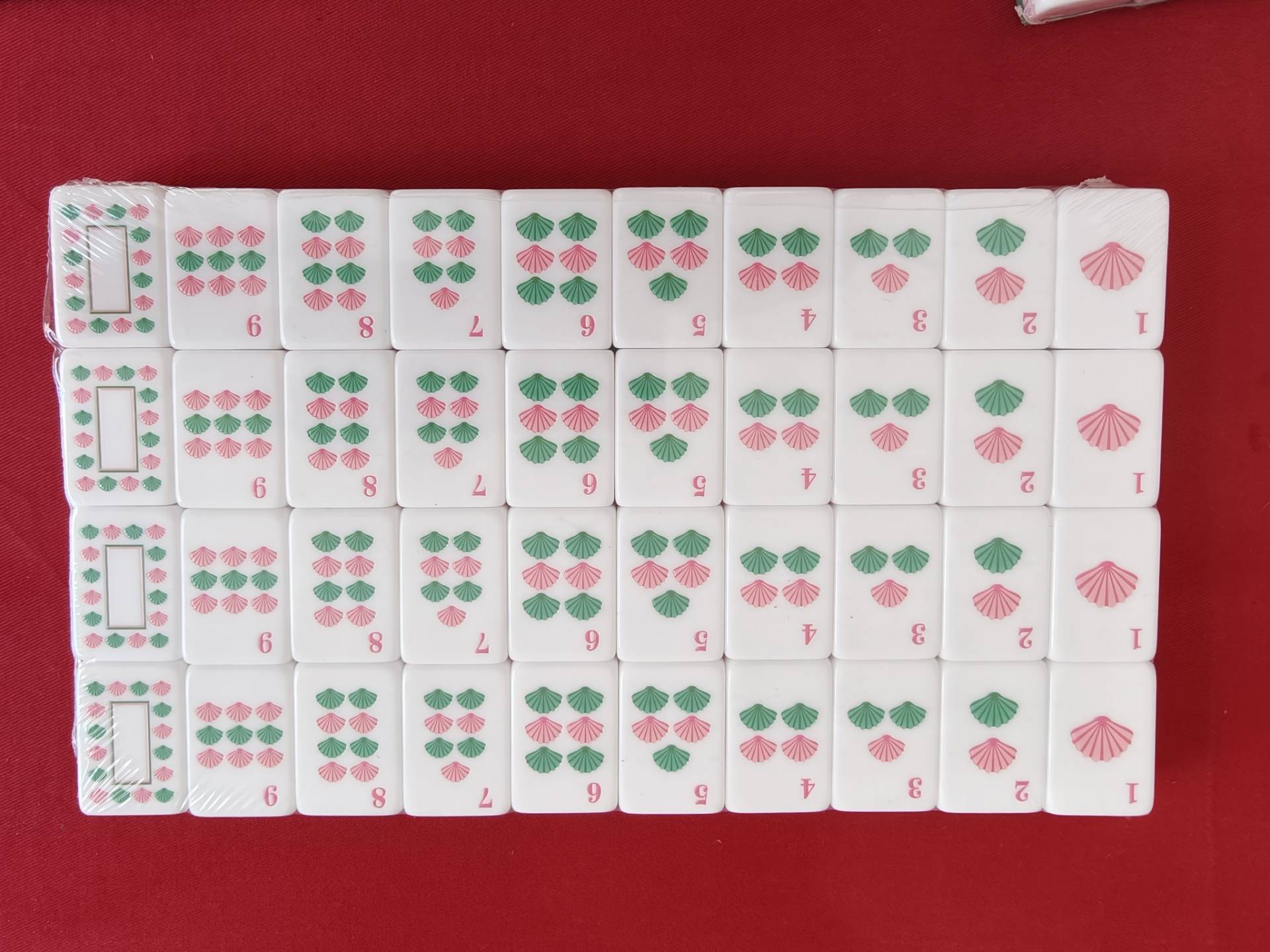 Green Acrylic Mahjong Set Classic Game Tiles