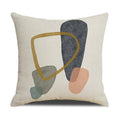 Abstract Geometric Linen Square Throw Pillow Cover