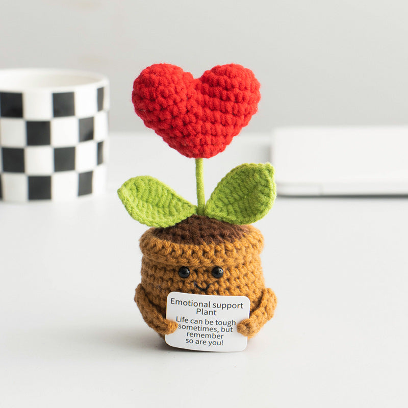 Valentine Holiday Decorations Crochet Flower Pot Decor