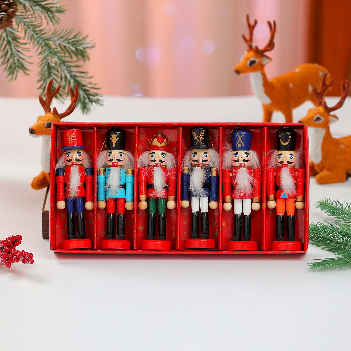 Christmas Nutcracker Wooden Figurine Holiday Table Decor