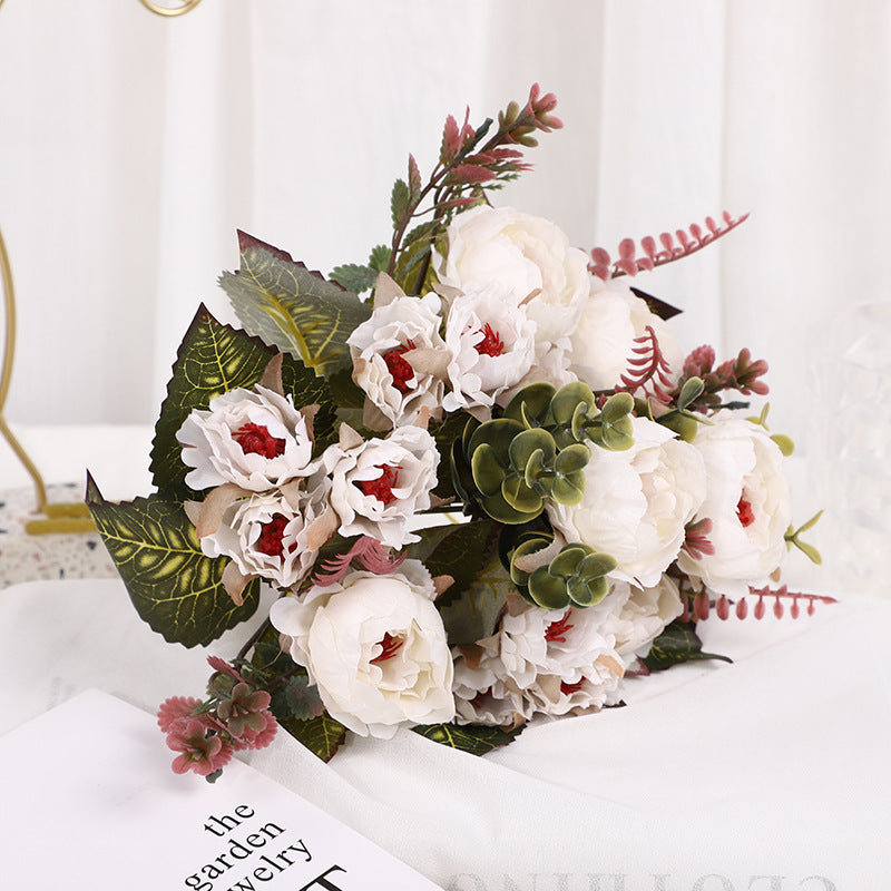 Valentine’s Day Peony Rose Artificial Flower Bouquet Decor