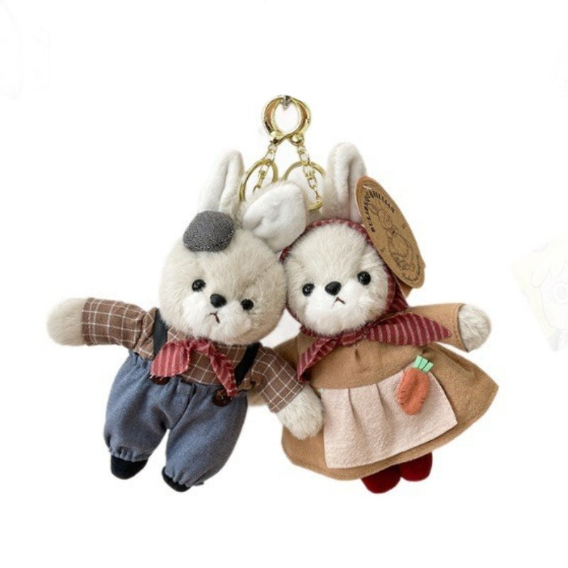 Vintage Bunny Plush Bag Charm Gift Cute Toy