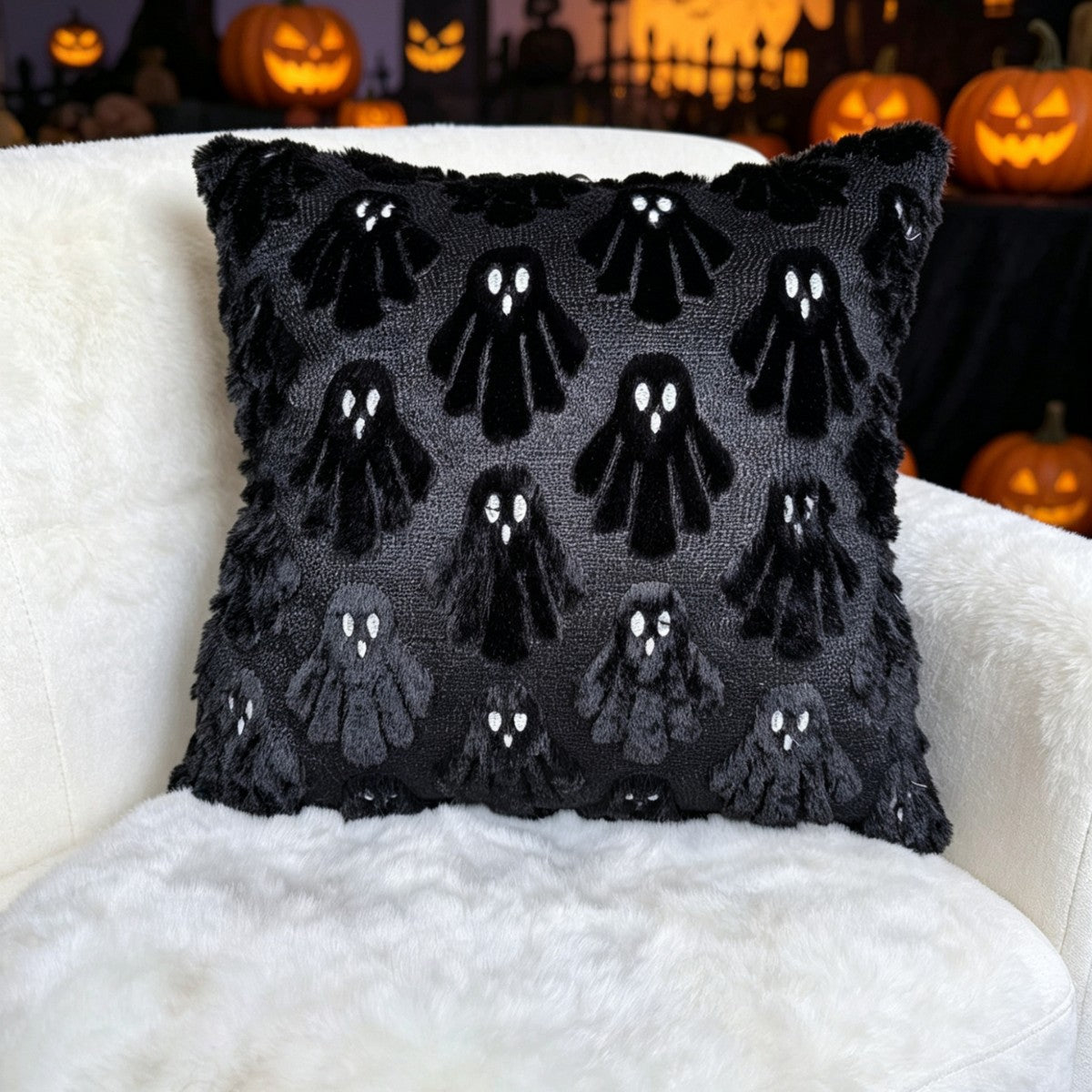 Halloween Ghost Pumpkin Pillow Cover Fall Home Decor