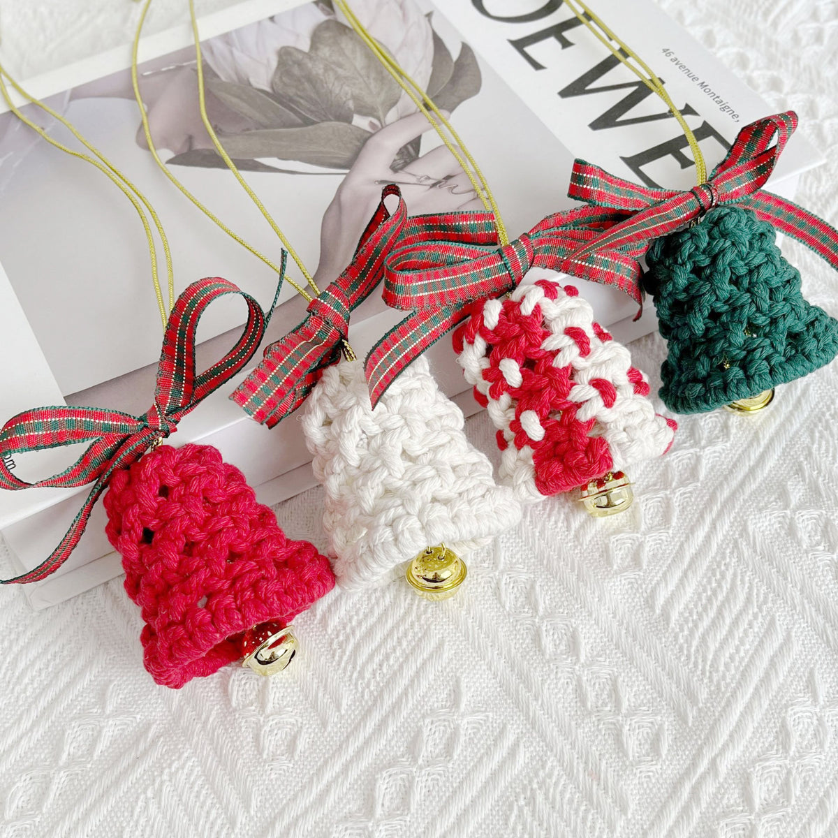 Handmade Crochet Bell Ornament Christmas Hanging Decor