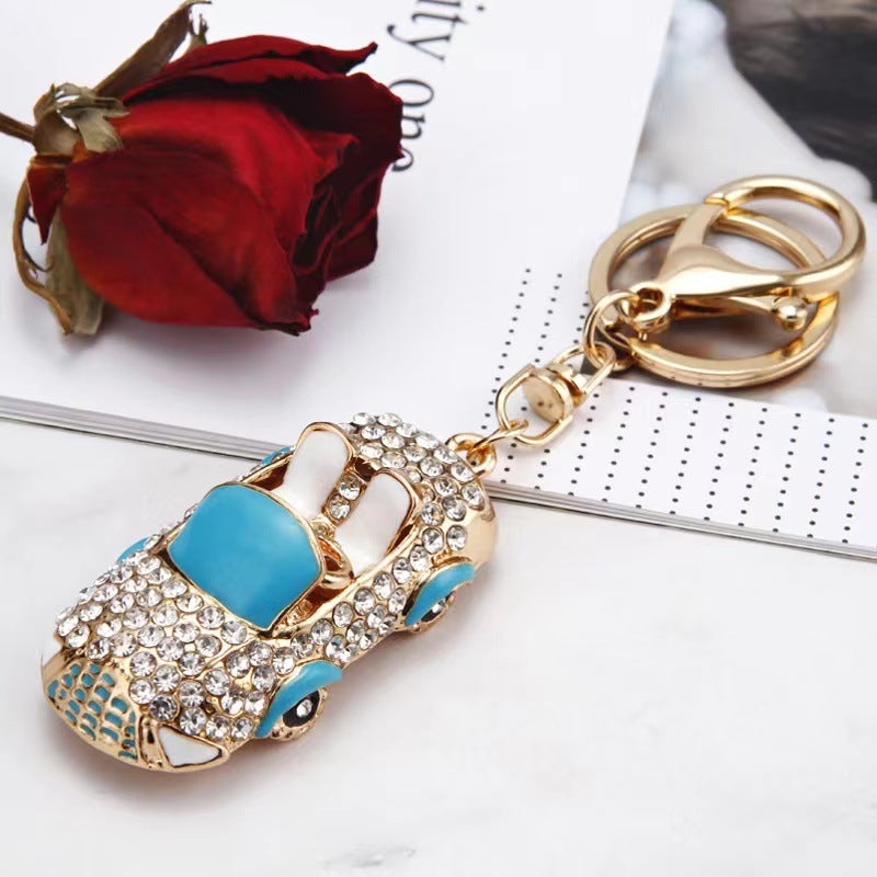 Rhinestone Sports Car Keychain Luxury Metal Bag Charm
