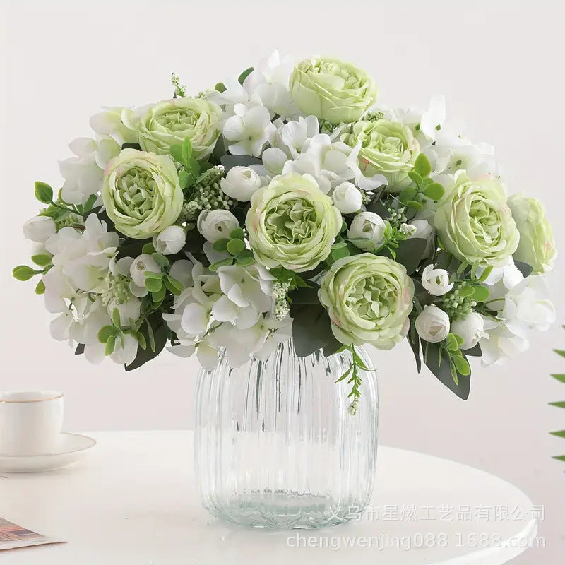 Valentine Artificial Peony Rose Bouquet Home Decor