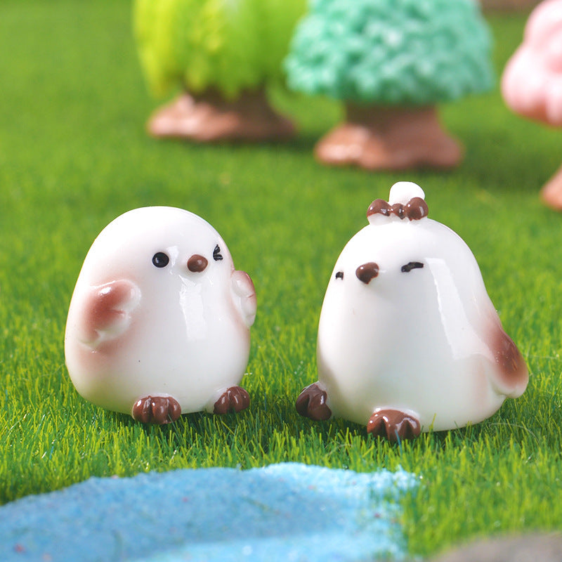 Resin Mini Bird Figurines Garden Decor Collectible