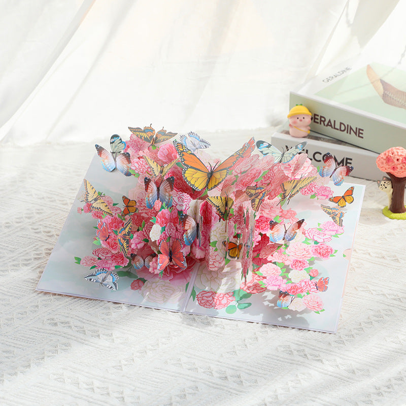 Valentines Day Flower Butterfly Greeting Card Romantic Gift