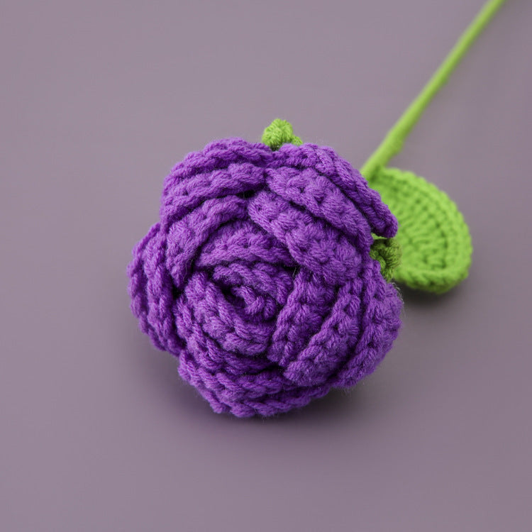 Valentine Crochet Rose Artificial Flower for Home Decor