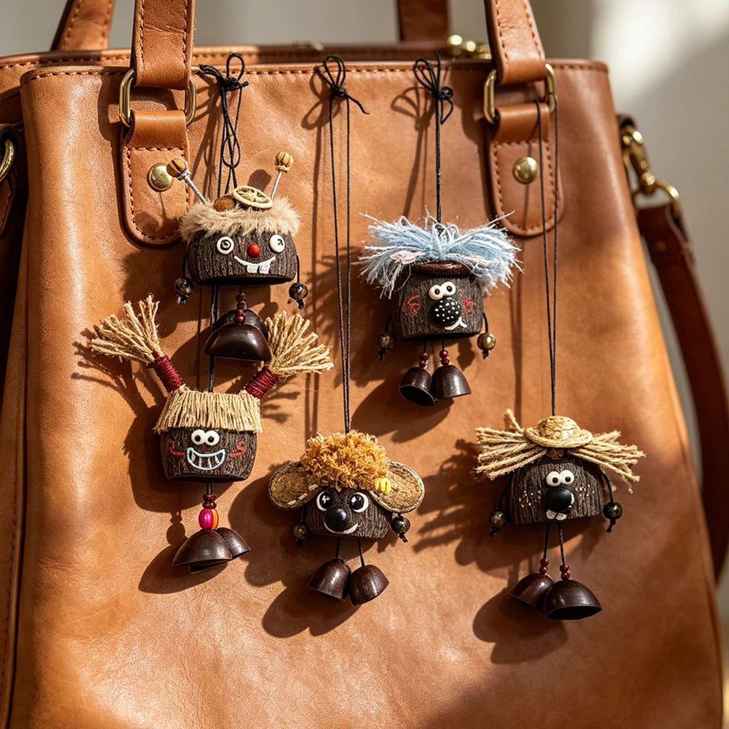 Handmade Fruit Shell Character Bag Charm Keychain