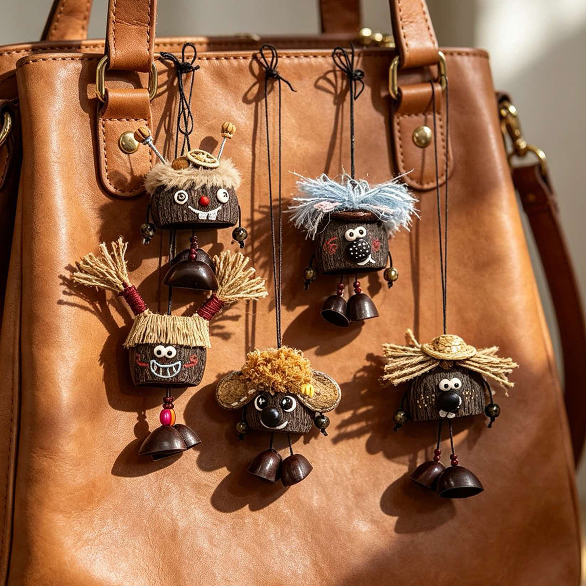 Handmade Fruit Shell Character Bag Charm Keychain