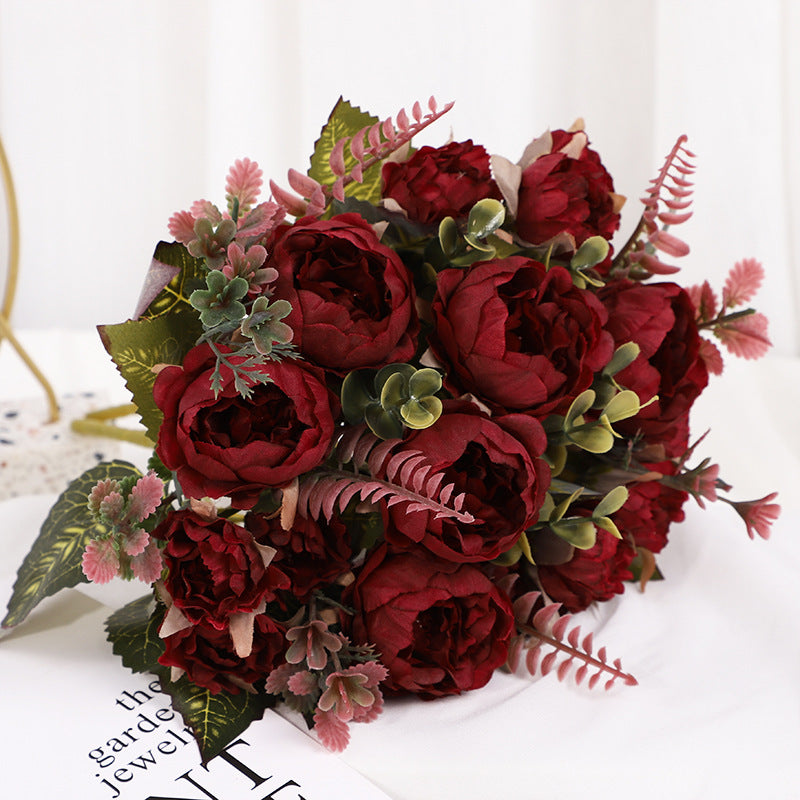 Valentine’s Day Peony Rose Artificial Flower Bouquet Decor