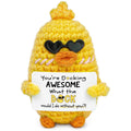 Handmade Crochet Duck Positive Message Plush Gift