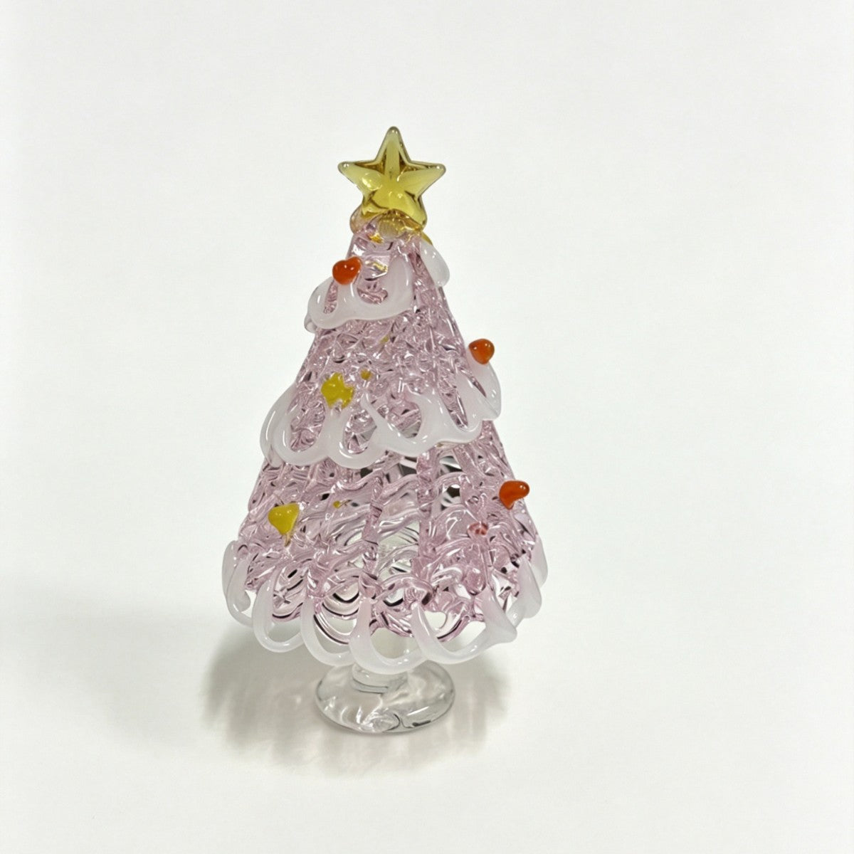 Handcrafted Glass Christmas Tree Figurine Holiday Decor