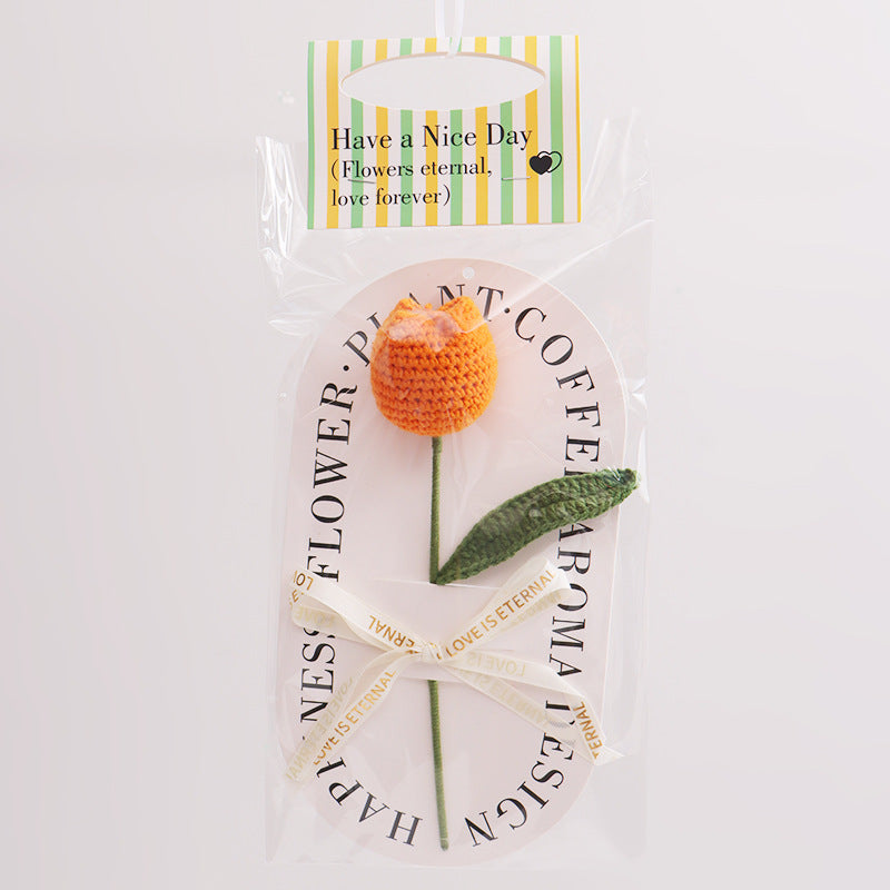 Handmade Chubby Tulip Crochet Flower Decorative Gift