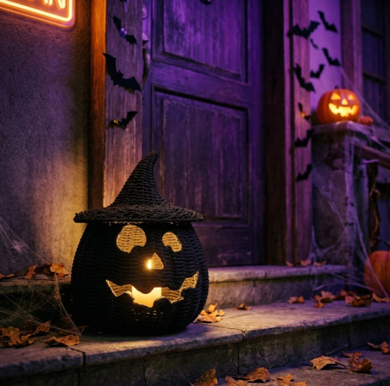 Halloween Resin Pumpkin Lantern Tabletop Decor