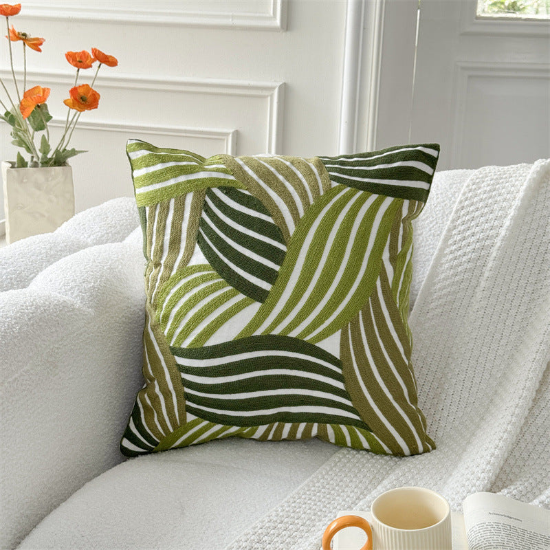 St. Patrick’s Day Green Botanical Embroidered Pillow Cover