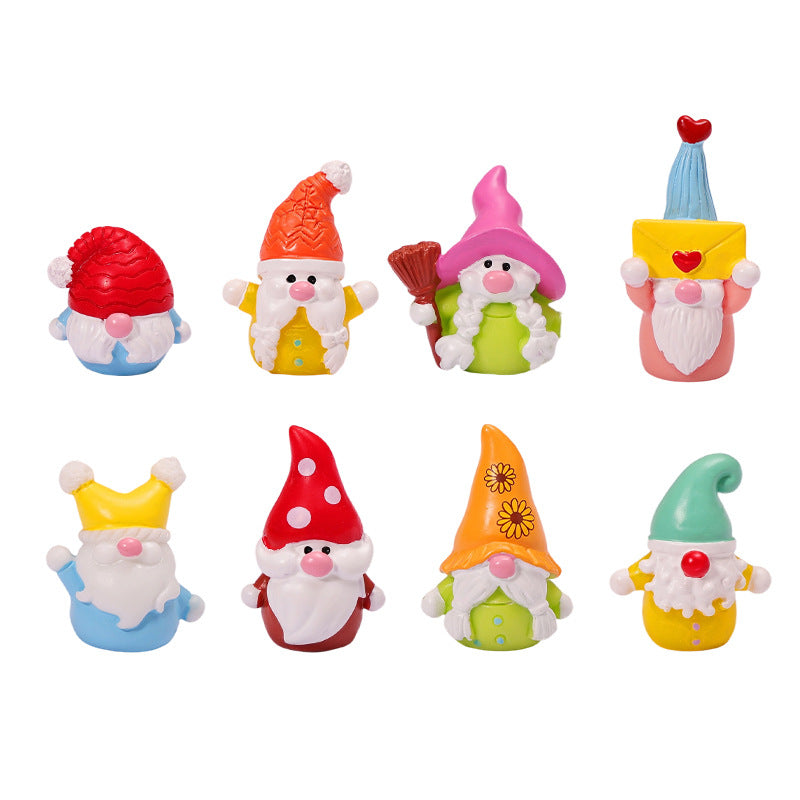 Christmas Gnome Resin Figurine Mini Holiday Decor Collectible