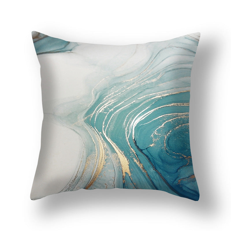 Abstract Gold Foil Linen Throw Pillow Cover 18x18 Square