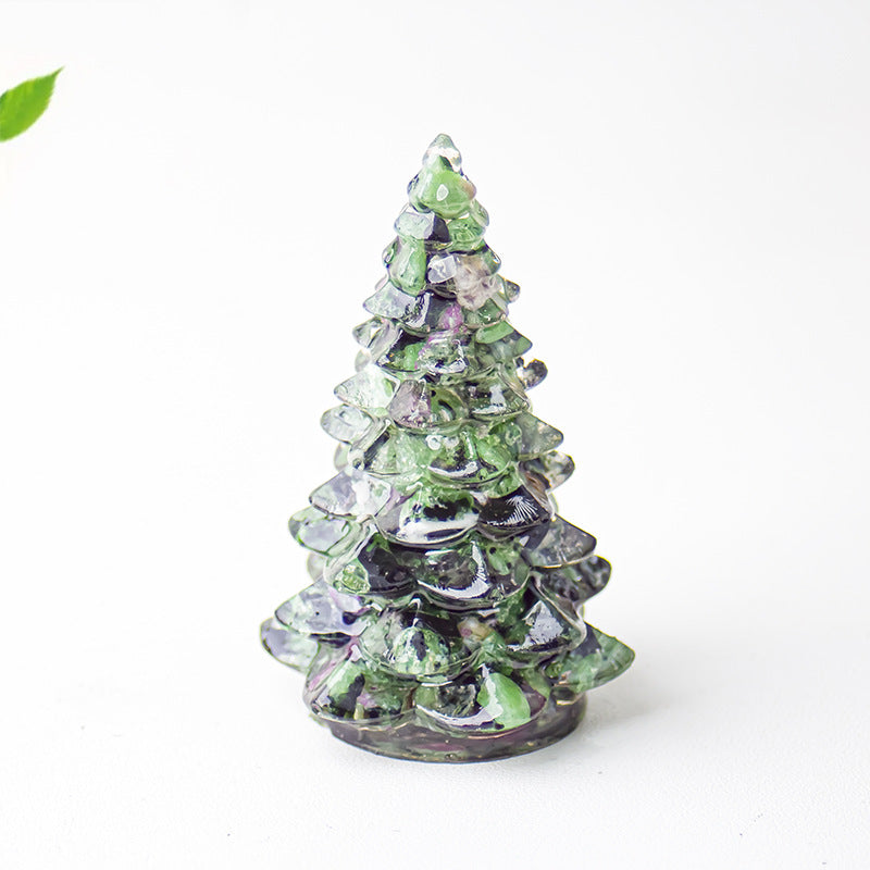 Mini Christmas Tree Resin Ornament Holiday Tabletop Decor