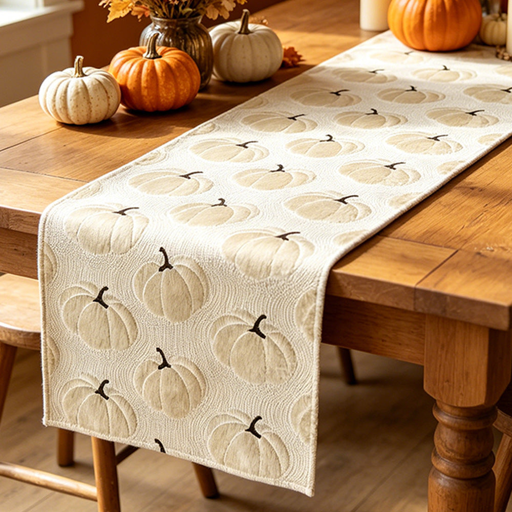 Pumpkin Embroidered Table Runner Fall Halloween Decor