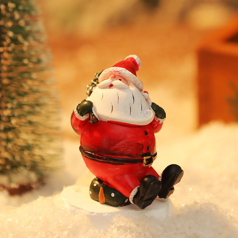 Resin Santa Snowman Christmas Tabletop Figurine Decor