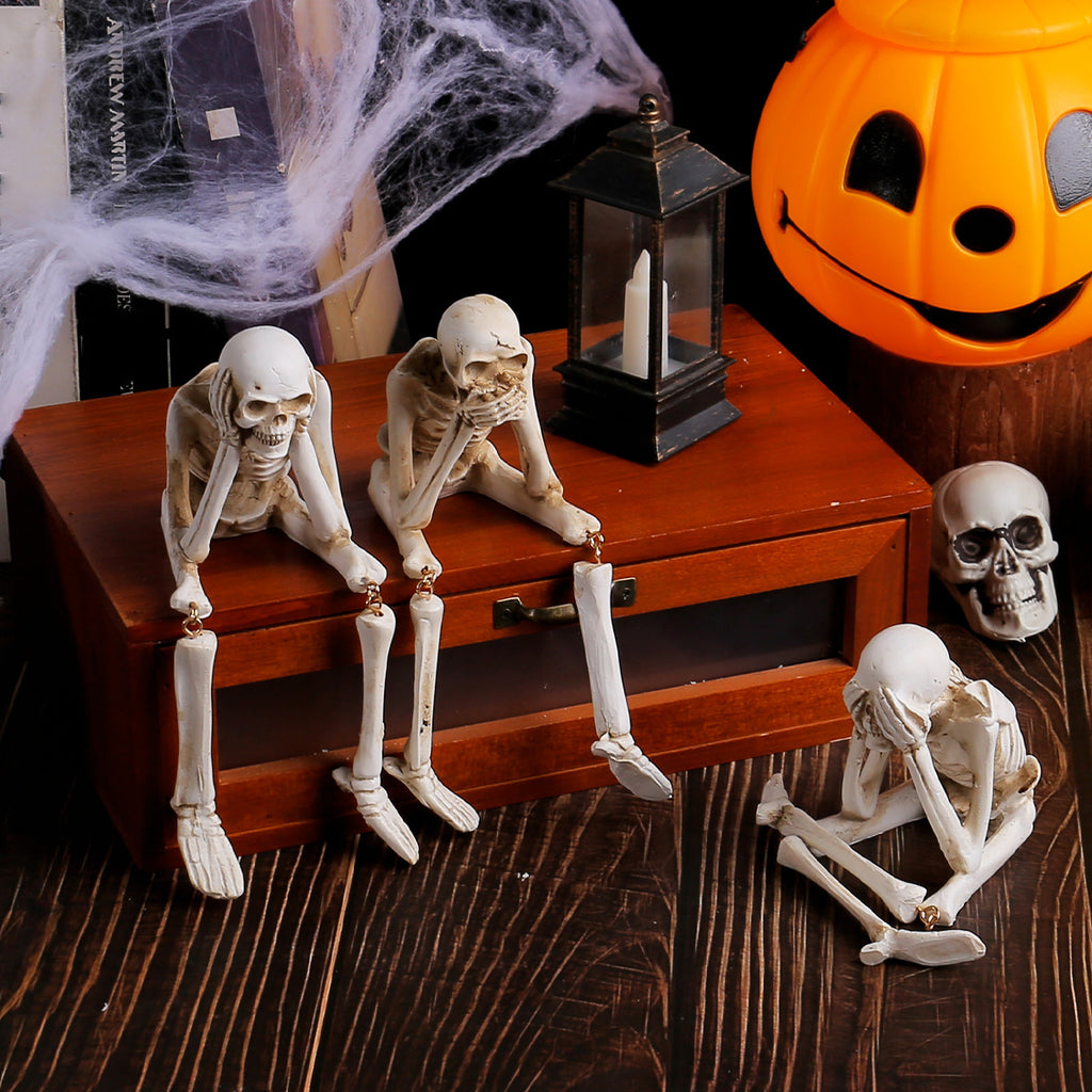 Halloween Skeleton Figurine Spooky Tabletop Decor