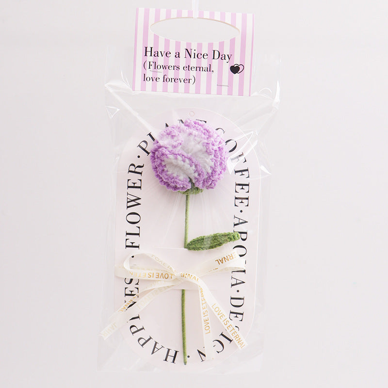 Handmade Carnation Crochet Flower Decorative Gift