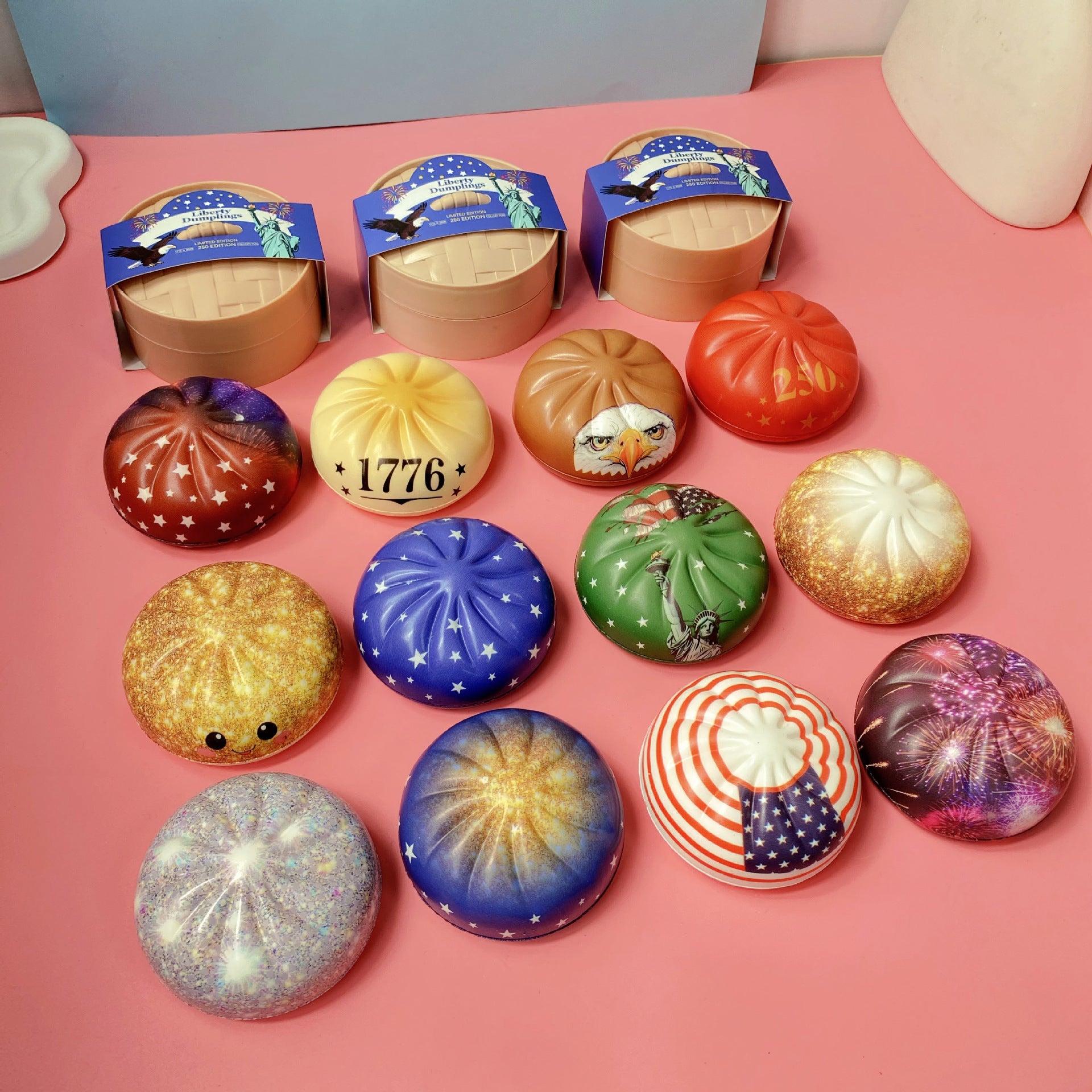4th of July Dumpling Squishy USA Theme Gift Box