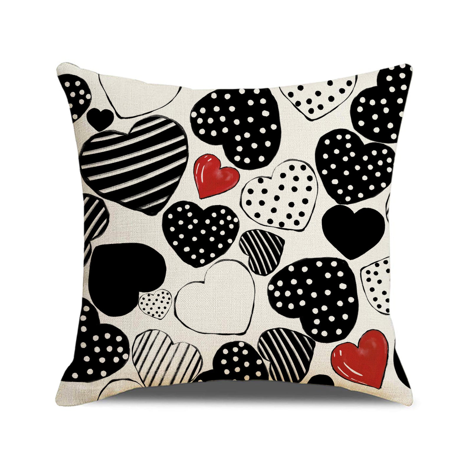 Valentine’s Day Heart Linen Pillow Covers Holiday Decor