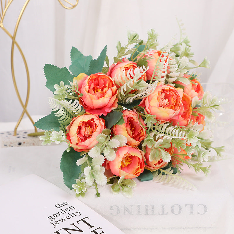 Valentine’s Faux Peony Rose Bouquet Floral Home Decor