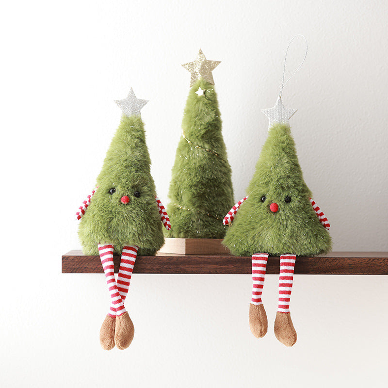 Christmas Plush Tree Decor Hanging Ornament and Tabletop Decoration