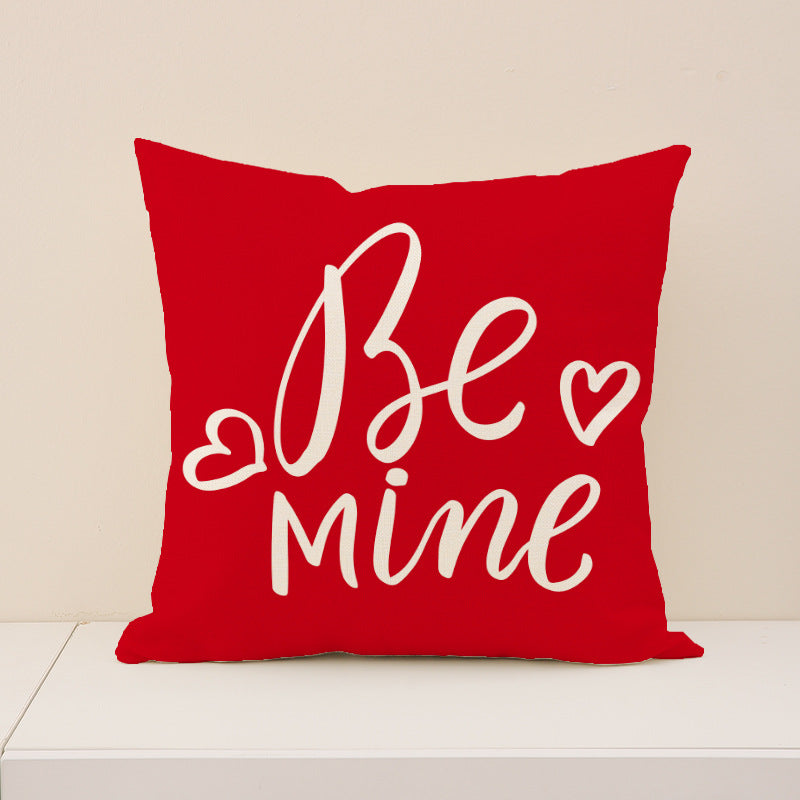 Red Heart Valentines Pillow Covers Set Love Quotes Decor