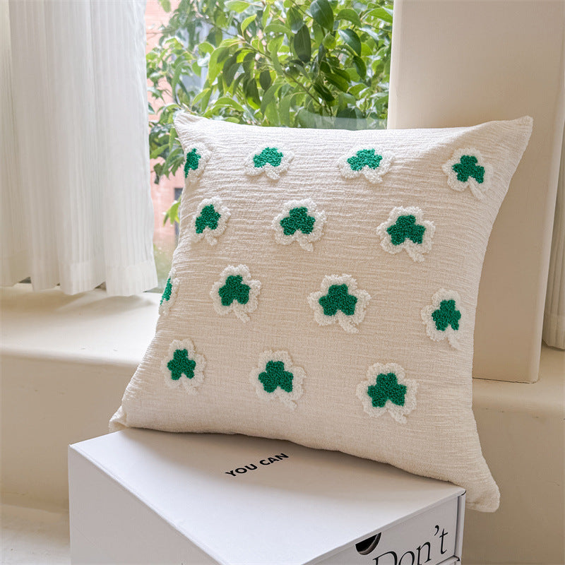 St. Patrick’s Day Shamrock Embroidered Green Pillow Cover