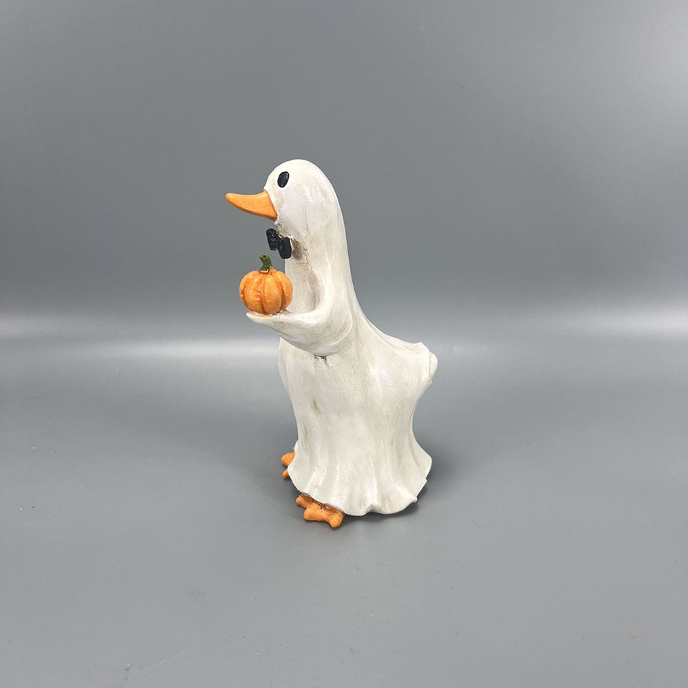 Resin Halloween Duck Figurine Seasonal Tabletop Decor