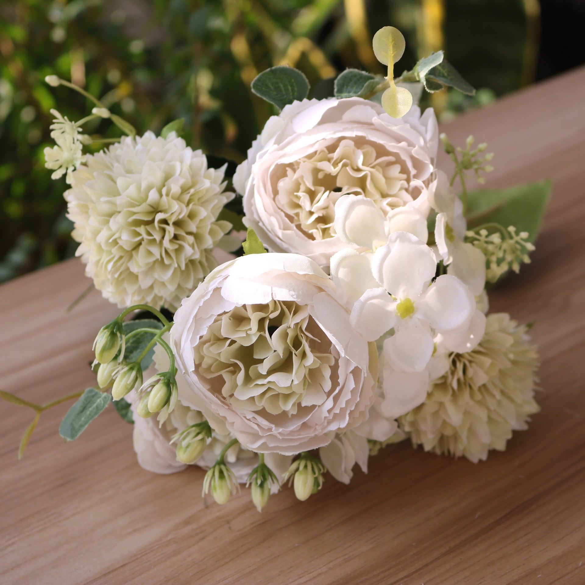 Valentine Faux Peony Camellia Floral Bouquet Wedding Decor
