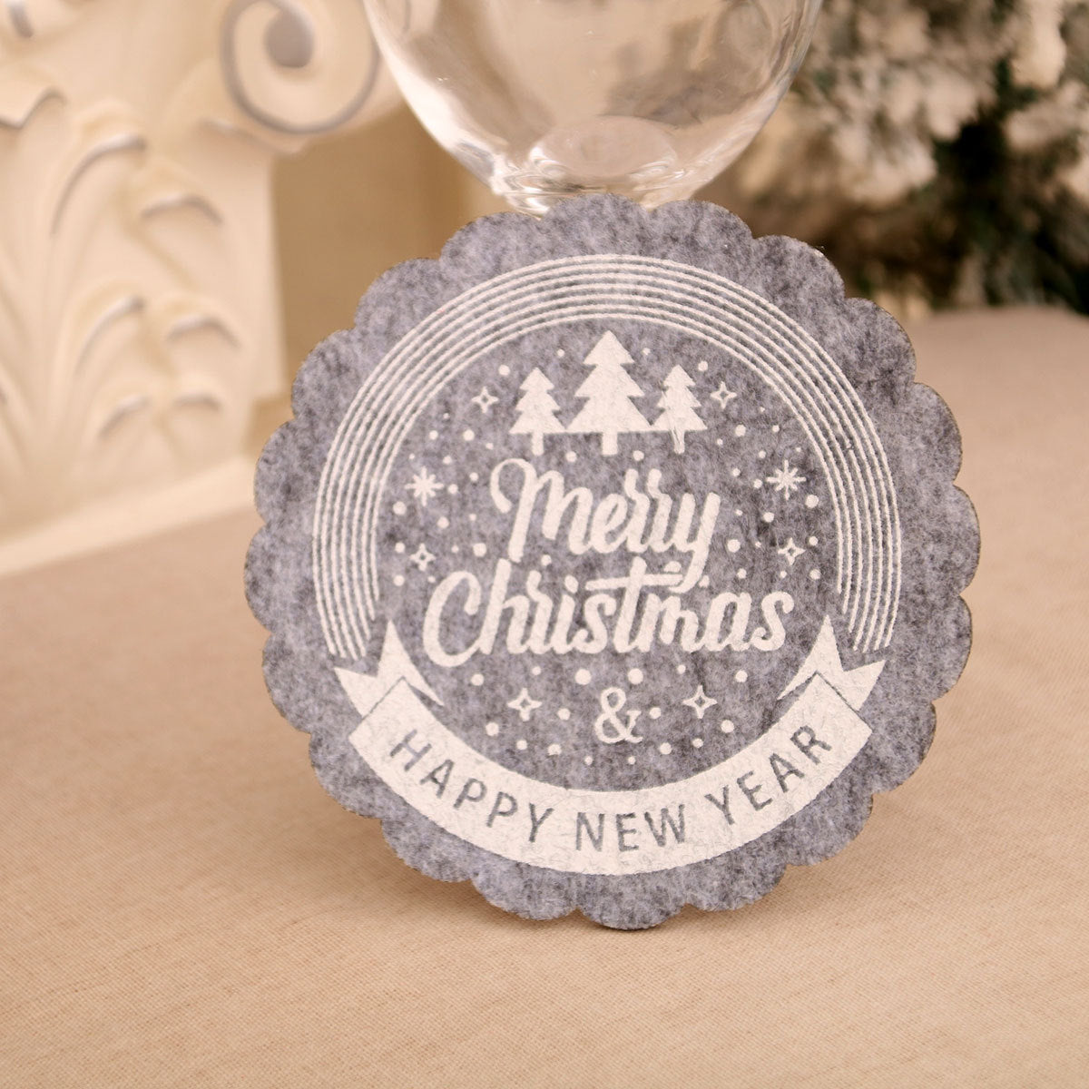 Christmas Felt Coaster Holiday Table Decor