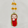 Handmade Crochet Doll Pendant Floral Keychain Charm