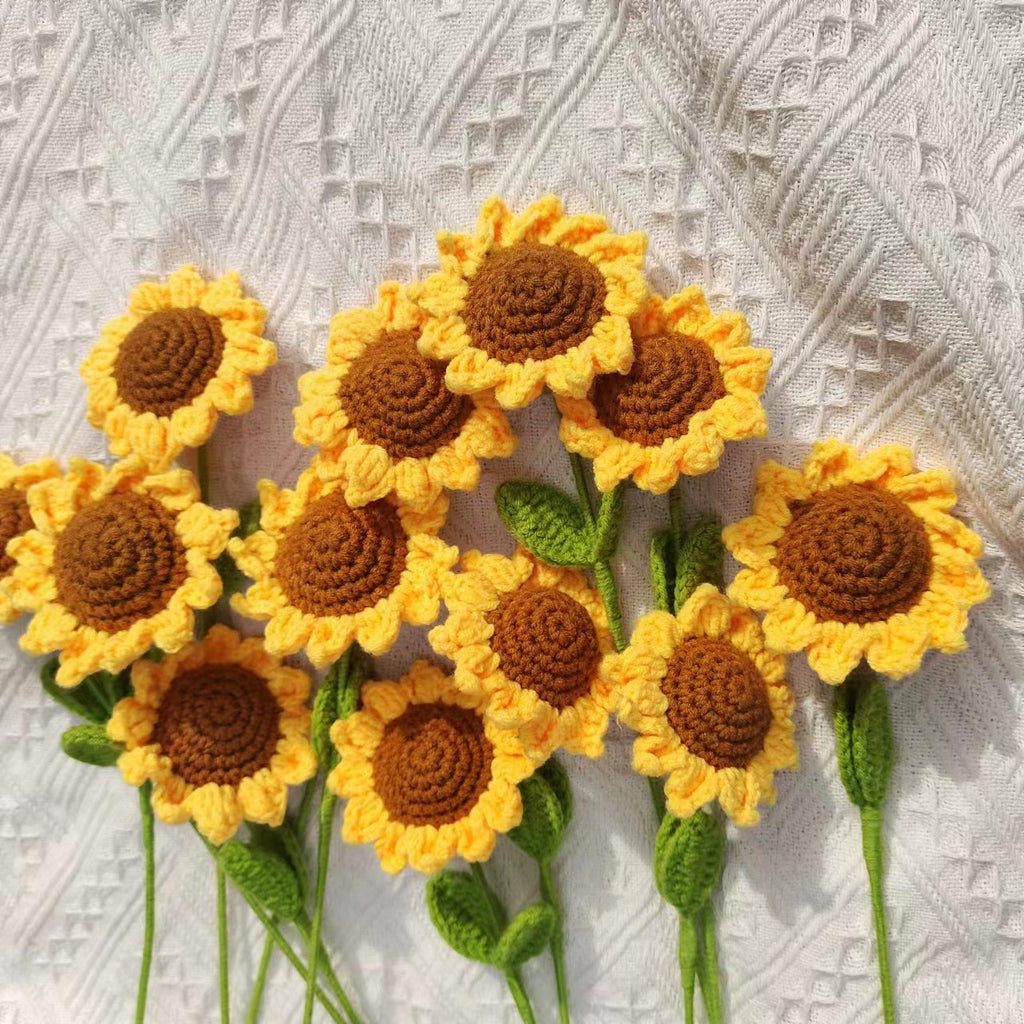 Crochet Sunflower Bouquet Handmade Gift Floral Decor