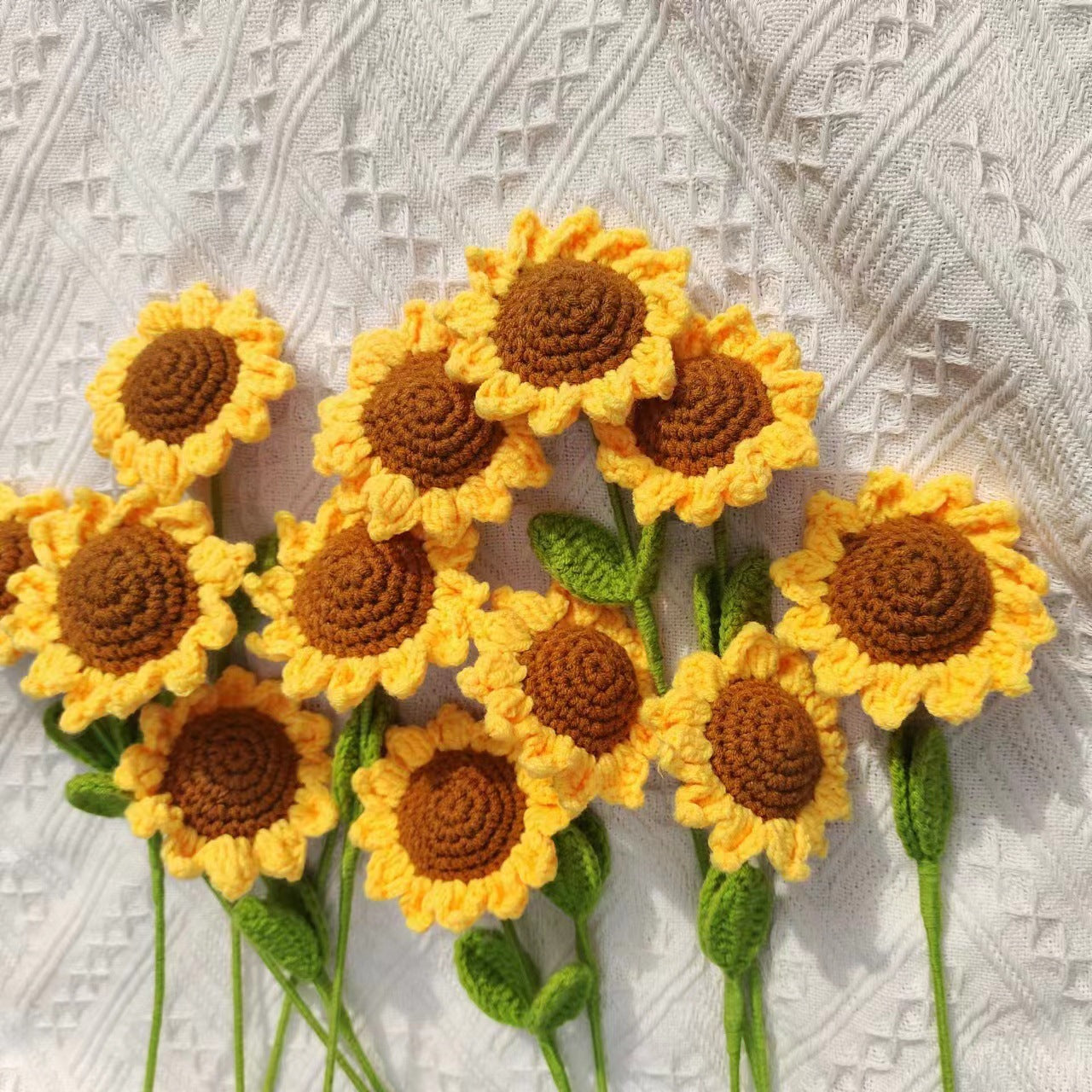 Crochet Sunflower Bouquet Handmade Gift Floral Decor