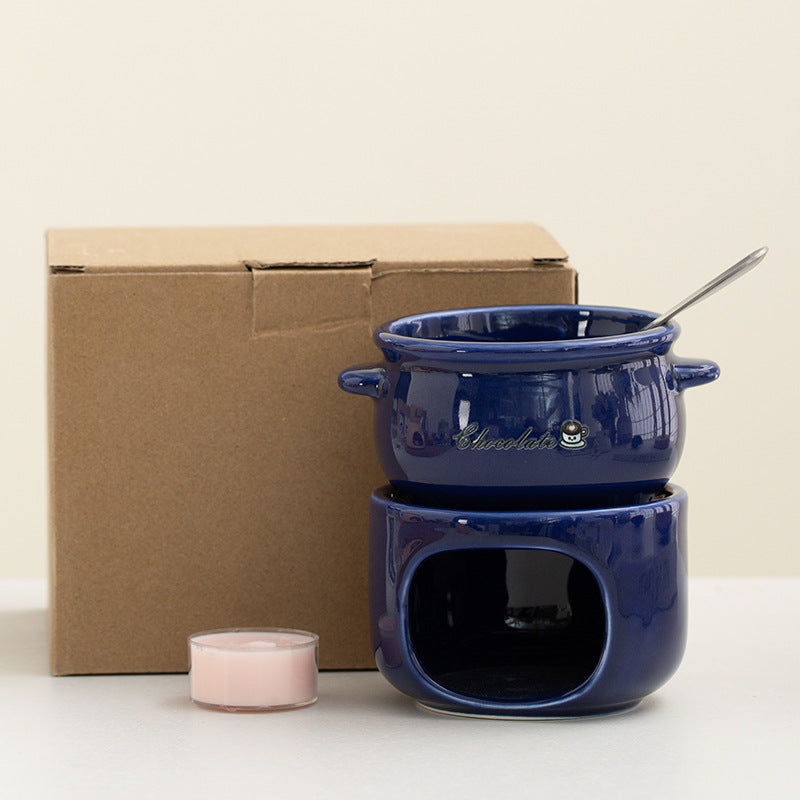 Ceramic Chocolate Fondue Mug with Hollow Warmer Base