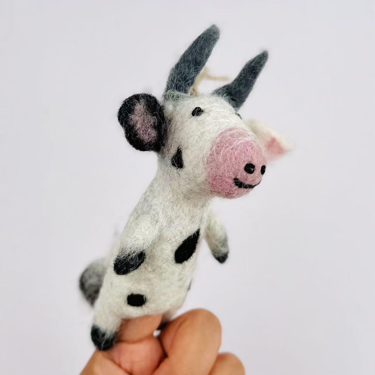 Handmade Wool Felt Animal Finger Puppet Ornament Keychain