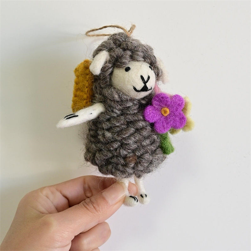 Needle Felt Animal Keychain Handmade Wool Felt Bag Charm
