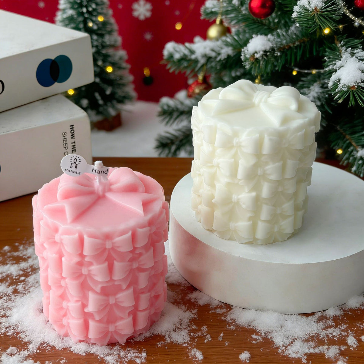 Bow Christmas Tree Candle Decorative Candle Holiday Home Decor