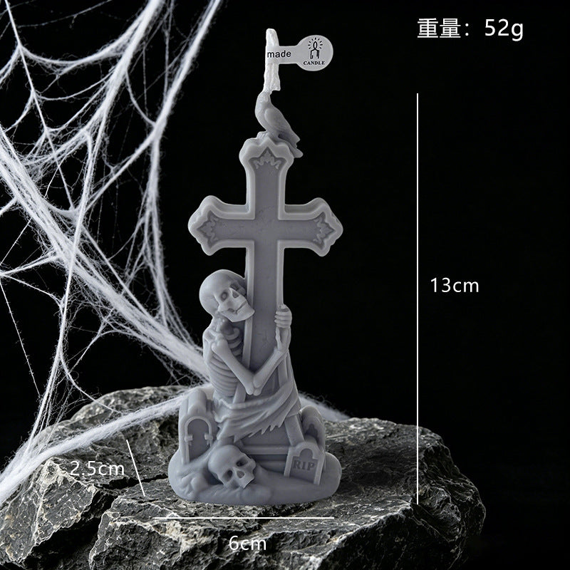 Cross Candle Halloween Decor Gothic Seasonal Home Accent Gift