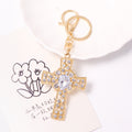 Crystal Cross Rhinestone Keychain Metal Bag Charm