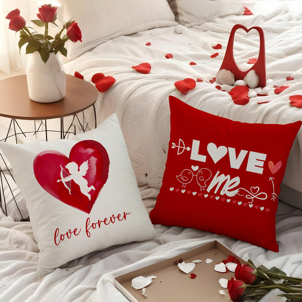 Valentines Day Love Throw Pillow Cover Cute Heart Decor