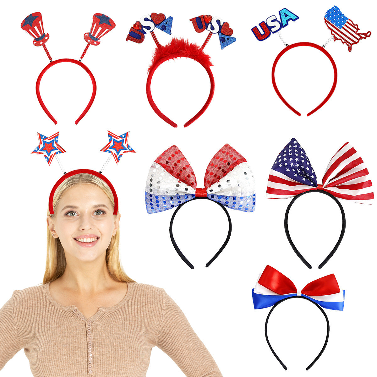 4th of July Patriotic Headband USA Flag Party Hairband