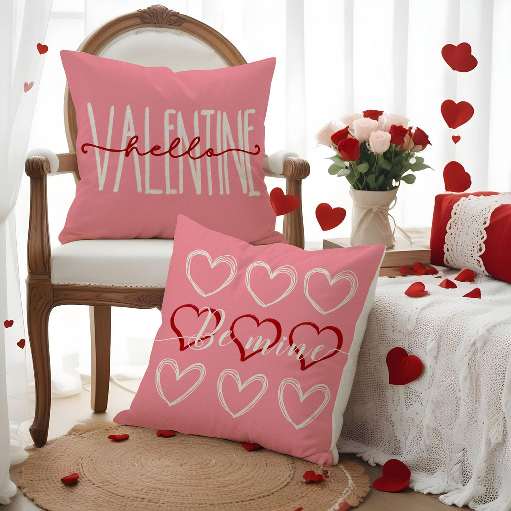 Valentine’s Day Pink Heart Throw Pillow Covers Home Decor