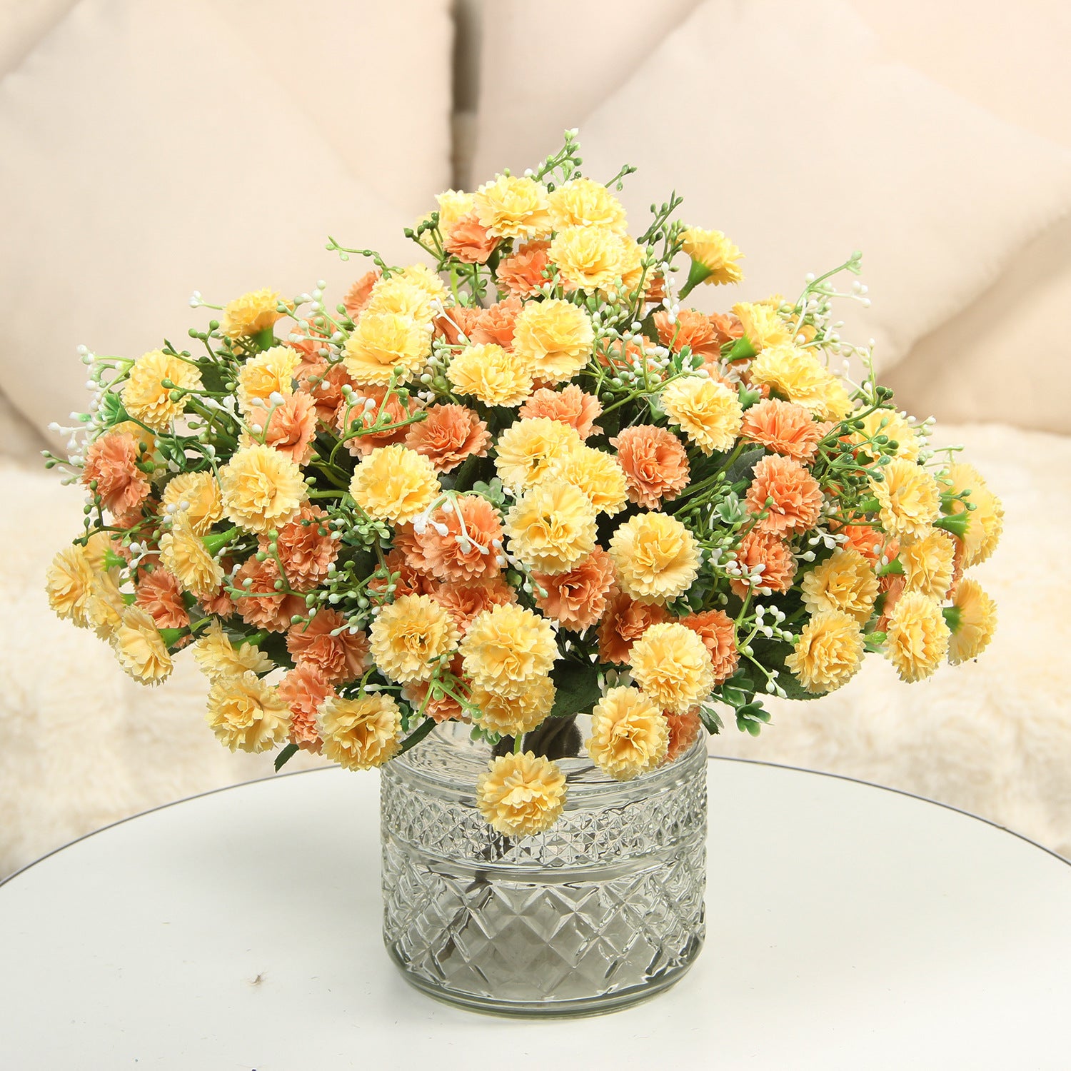 Silk Flower Bouquet Faux Floral Decorative Accent